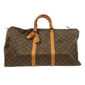 LOUIS VUITTON Brown Monogram Keepall 55 Boston Bag